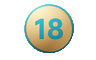 Rundes 18 plus verantwortungsvolles Spielen Badge